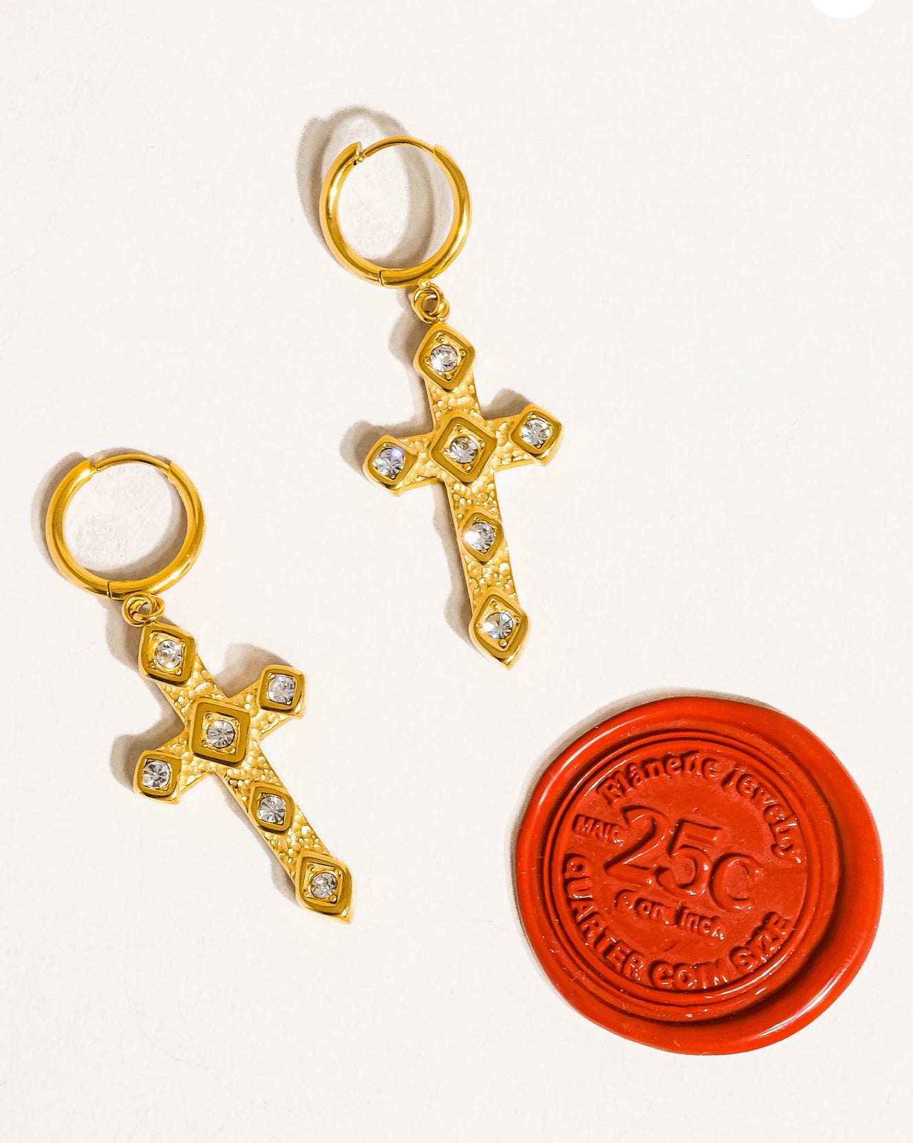 Non-tarnish Cross Earrings