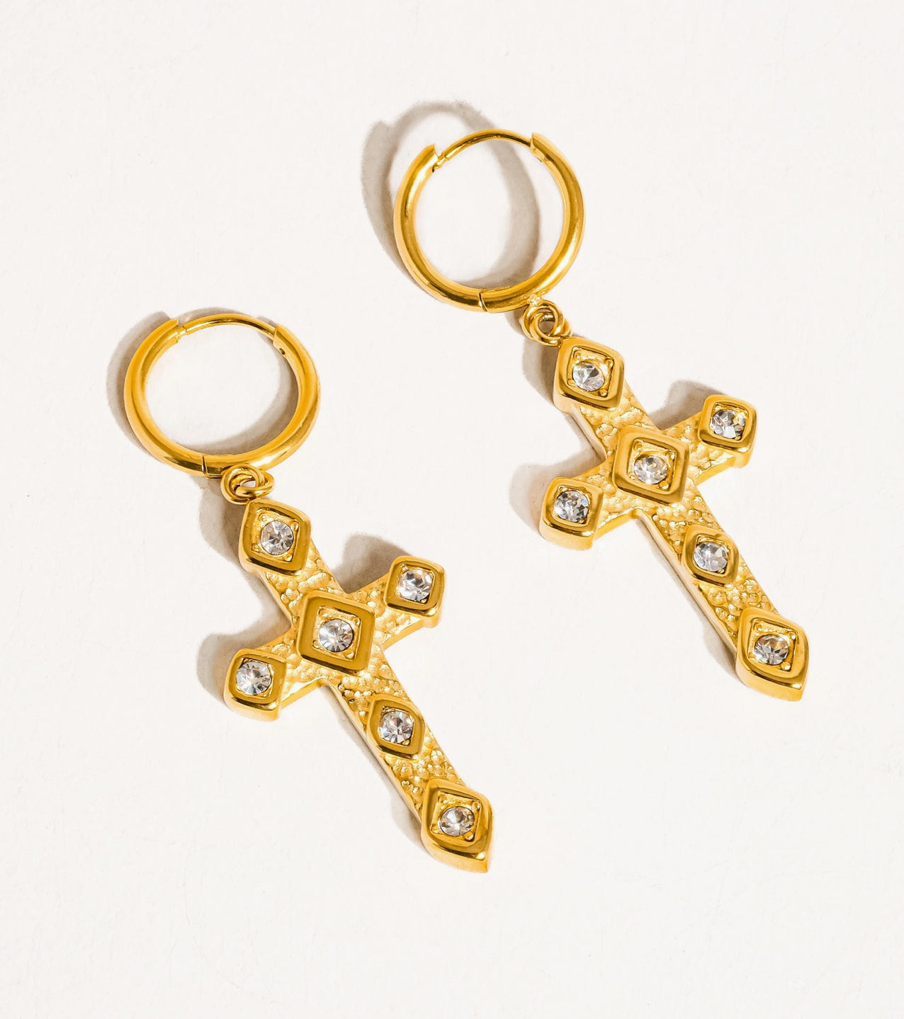 Non-tarnish Cross Earrings