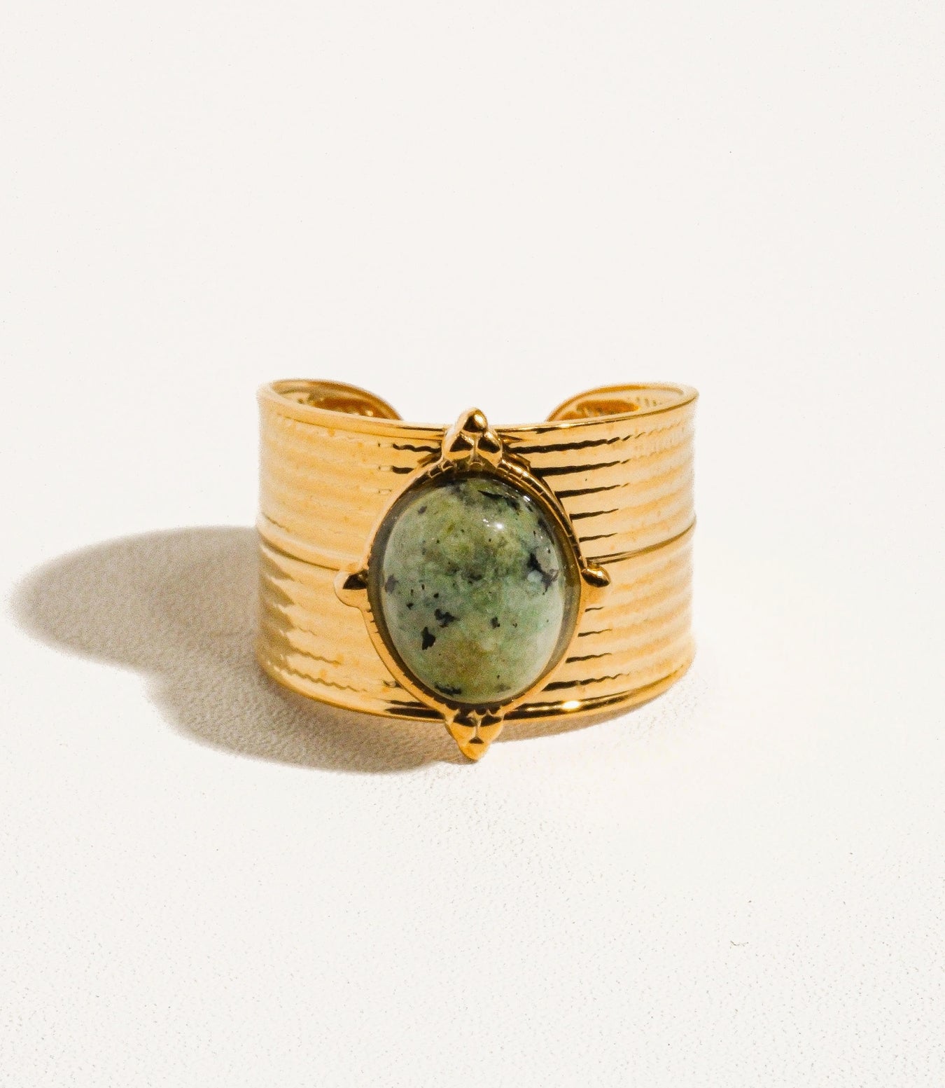 Non-Tarnish Stone Bold Adjustable Ring