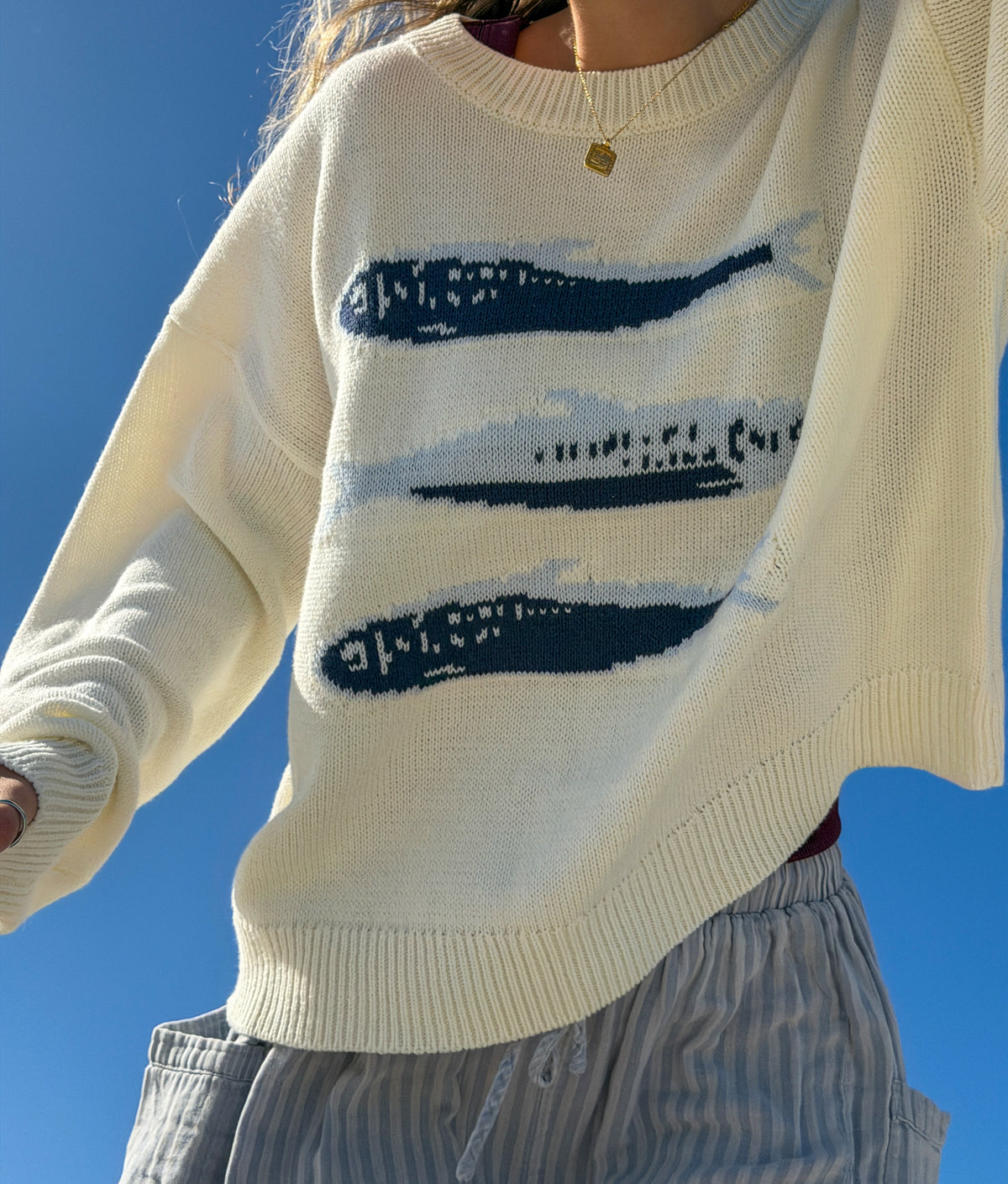 Three Sardines Sweater in Cream