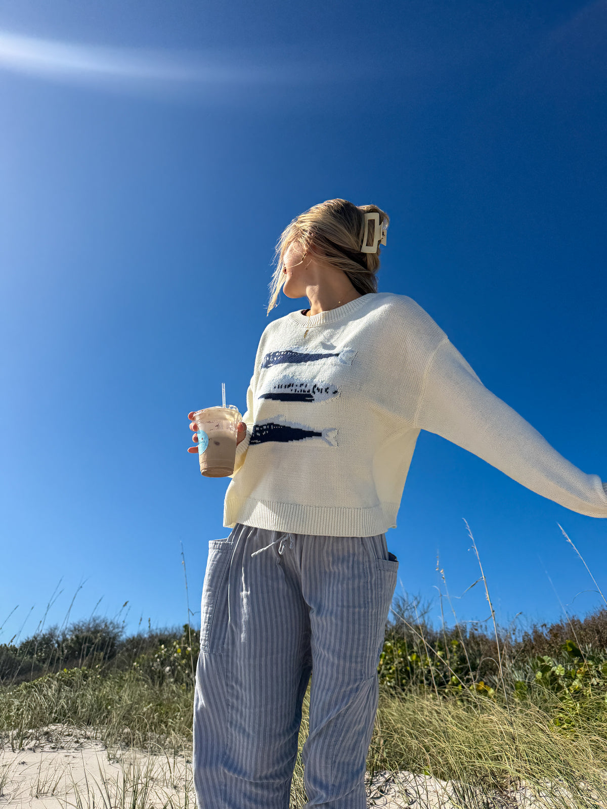 Three Sardines Sweater in Cream