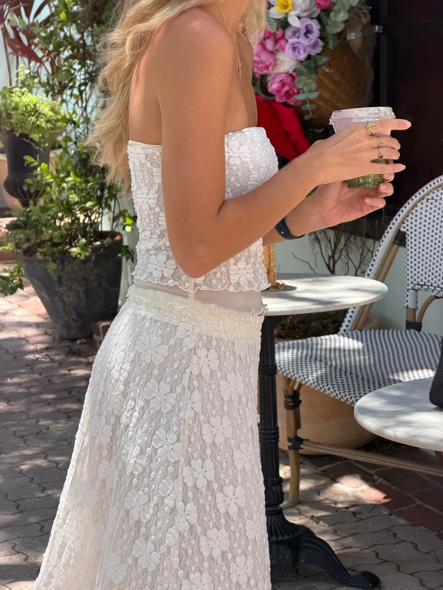 Ivory Bloom Tube Top