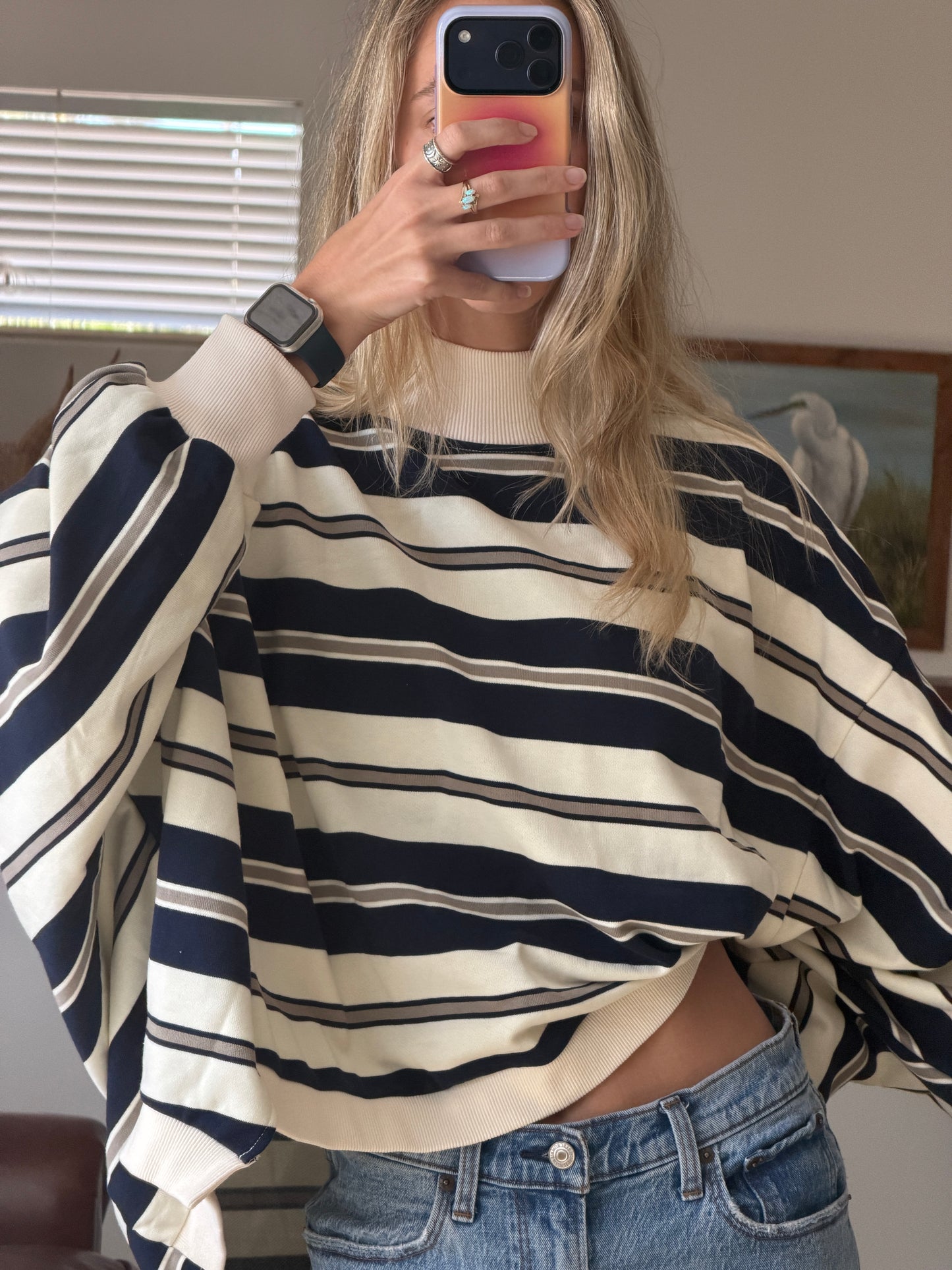 The Sunday Stroll Stripe Crewneck
