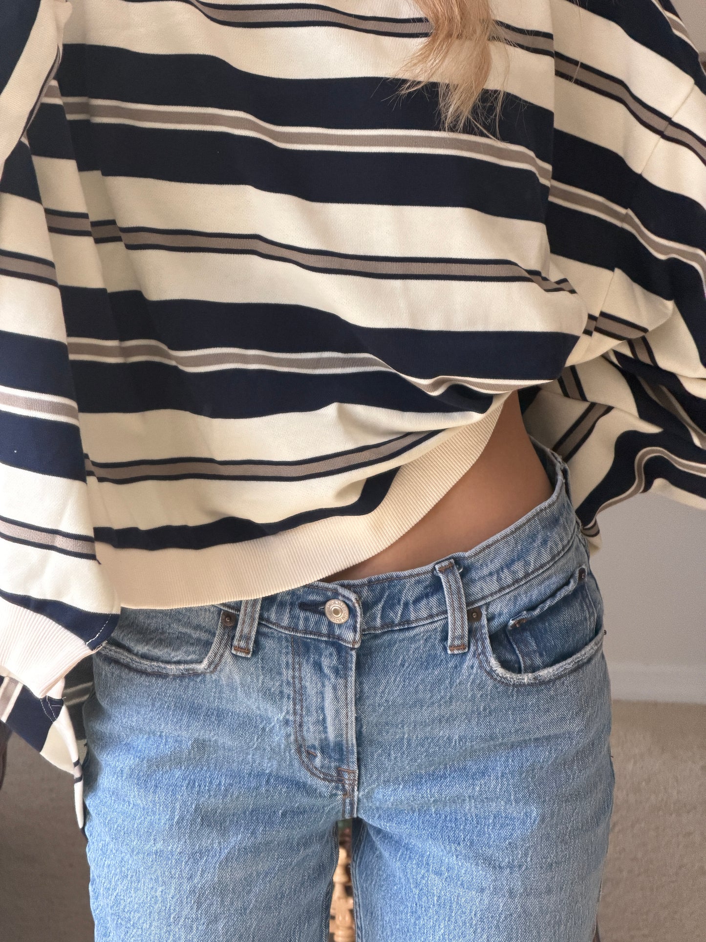 The Sunday Stroll Stripe Crewneck