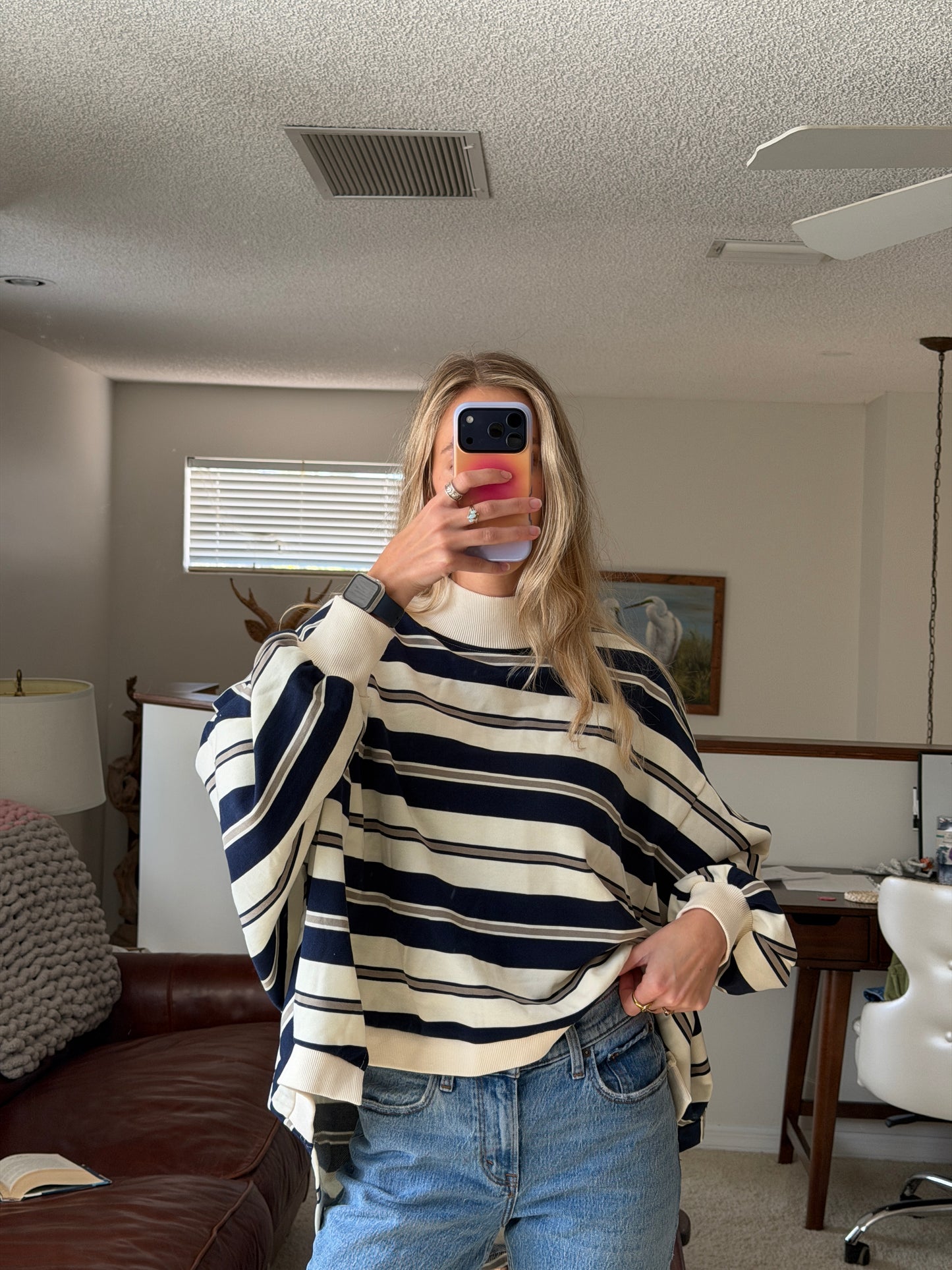 The Sunday Stroll Stripe Crewneck