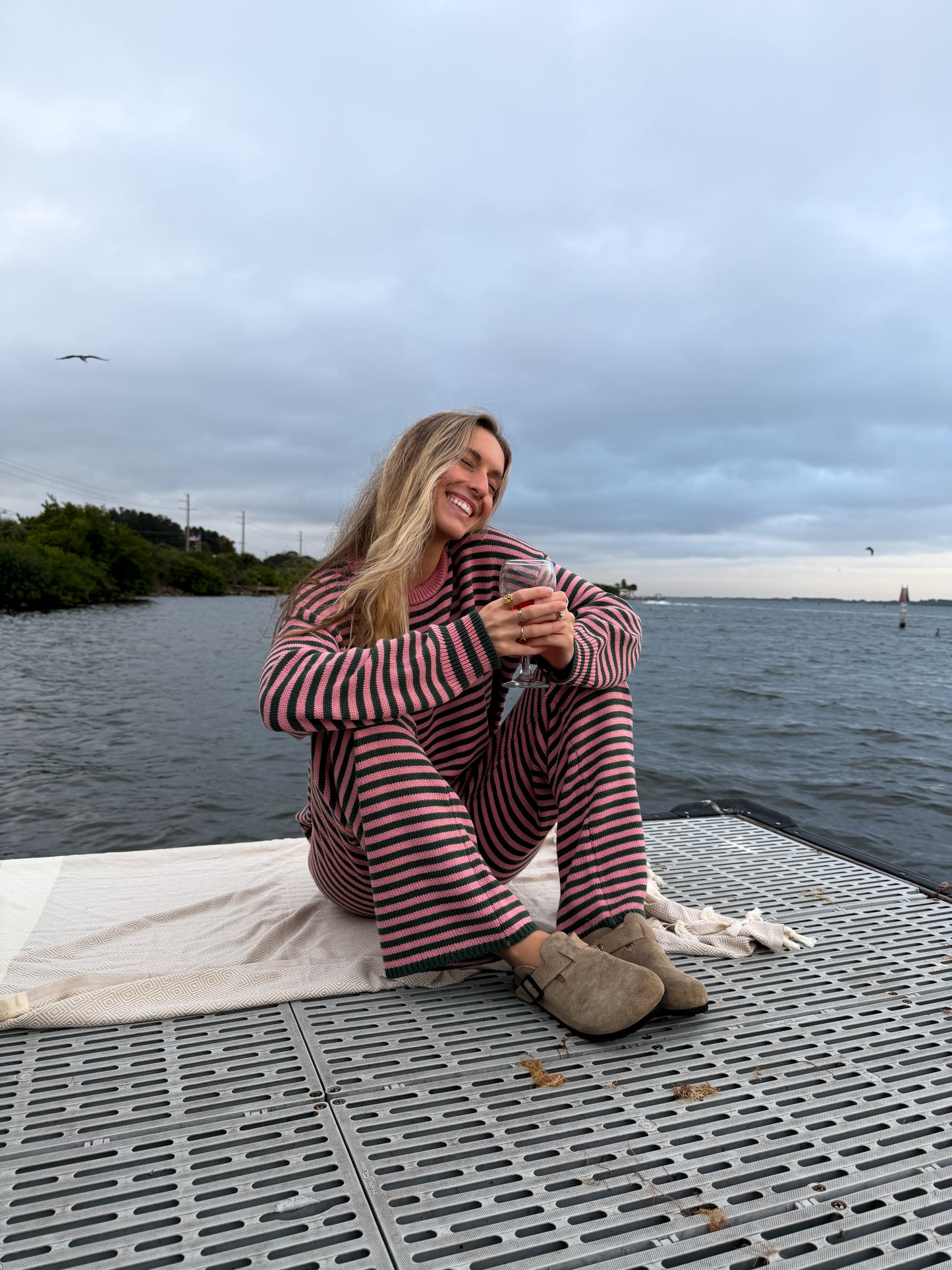 Berry Forest Striped Sweater Set