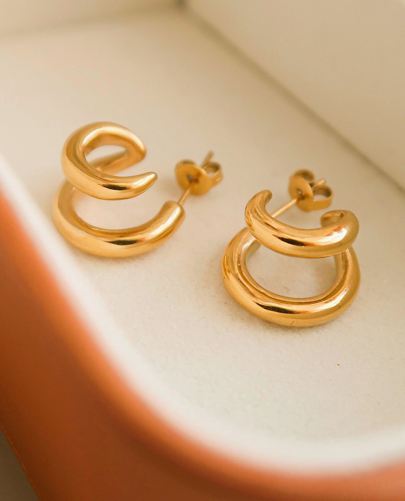 Non-Tarnish Double C Hoop Earring