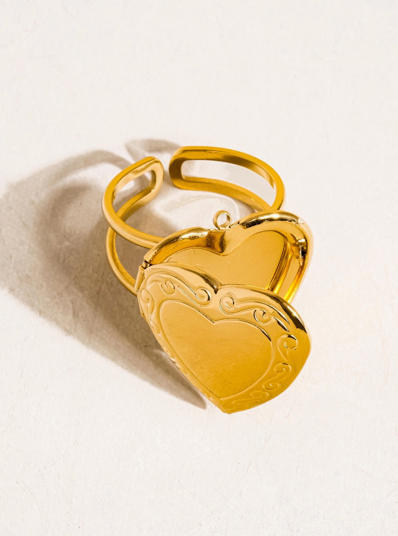 Non-Tarnish Locket Heart Ring