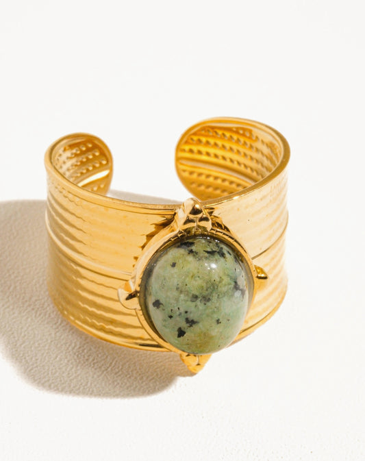 Non-Tarnish Stone Bold Adjustable Ring