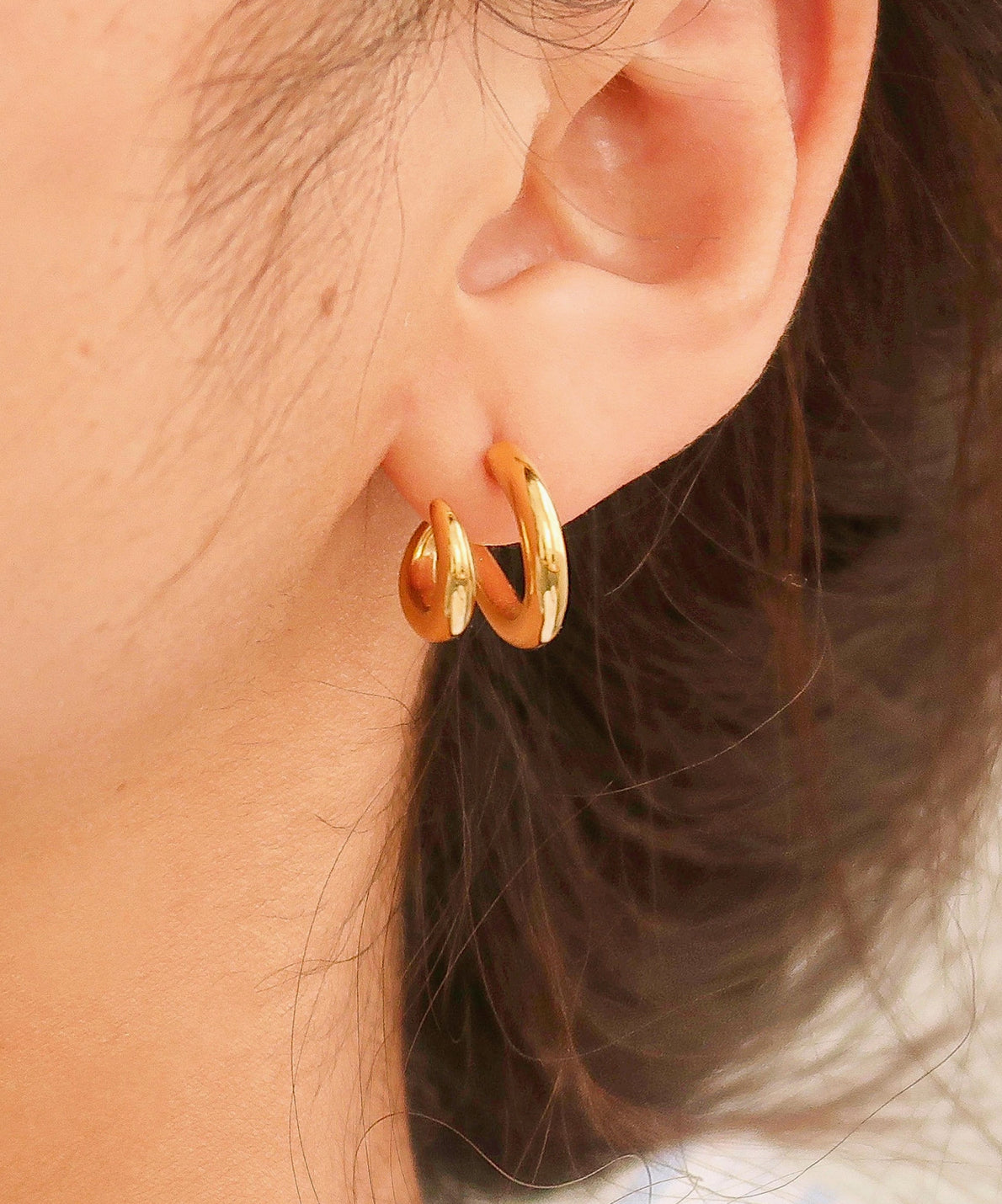 Non-Tarnish Double C Hoop Earring