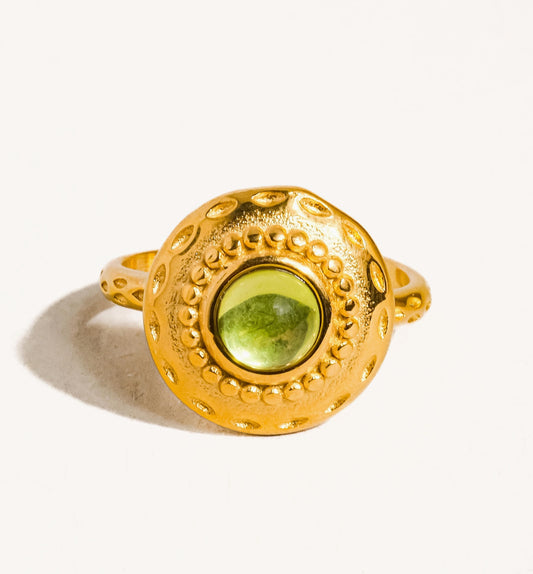 Non-Tarnish Round Stone Ring