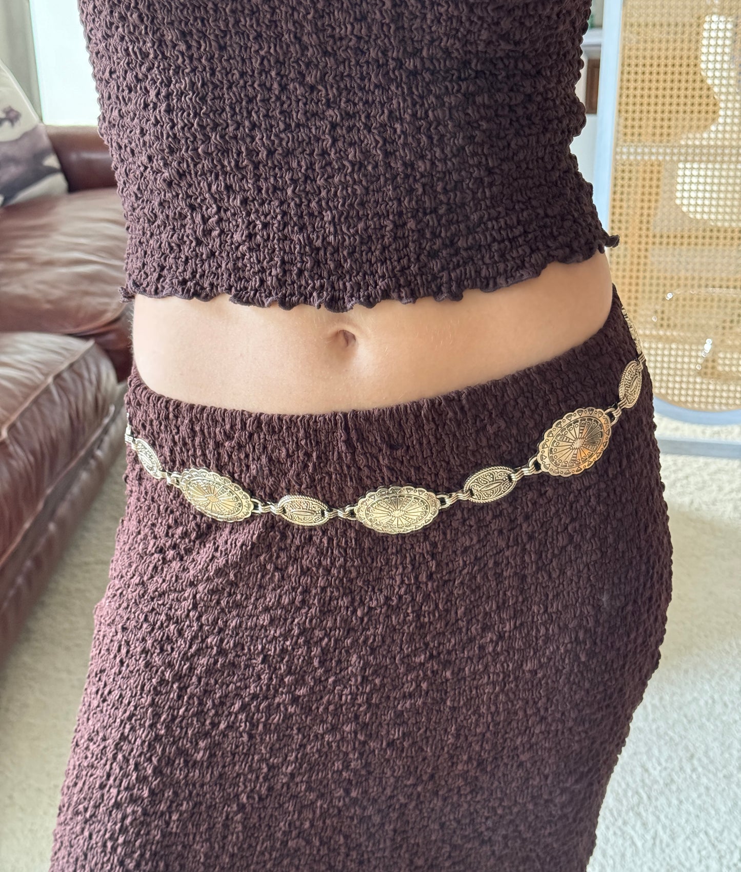 Ornate Oval Chain Belt